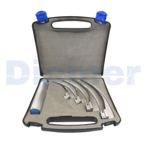 Laringoscopio Luz Convencional Stainless Acero Inoxidable Estuche 4 Palas